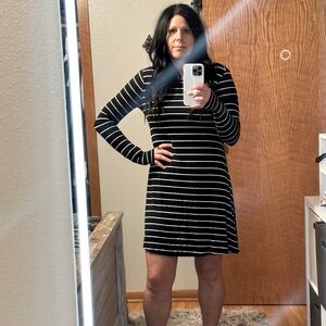 Black and white stripe dress. Long sleeve, size extra small.